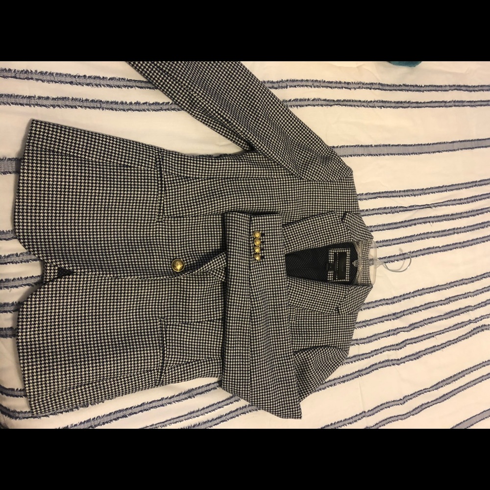 J. Crew Campbell Blazer Navy Houndstooth